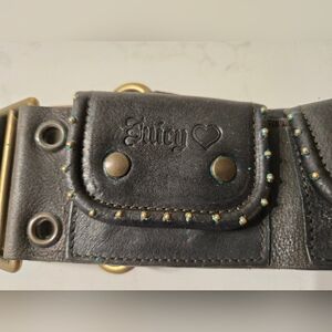 Juicy Couture Black Studded Belt with Pouches